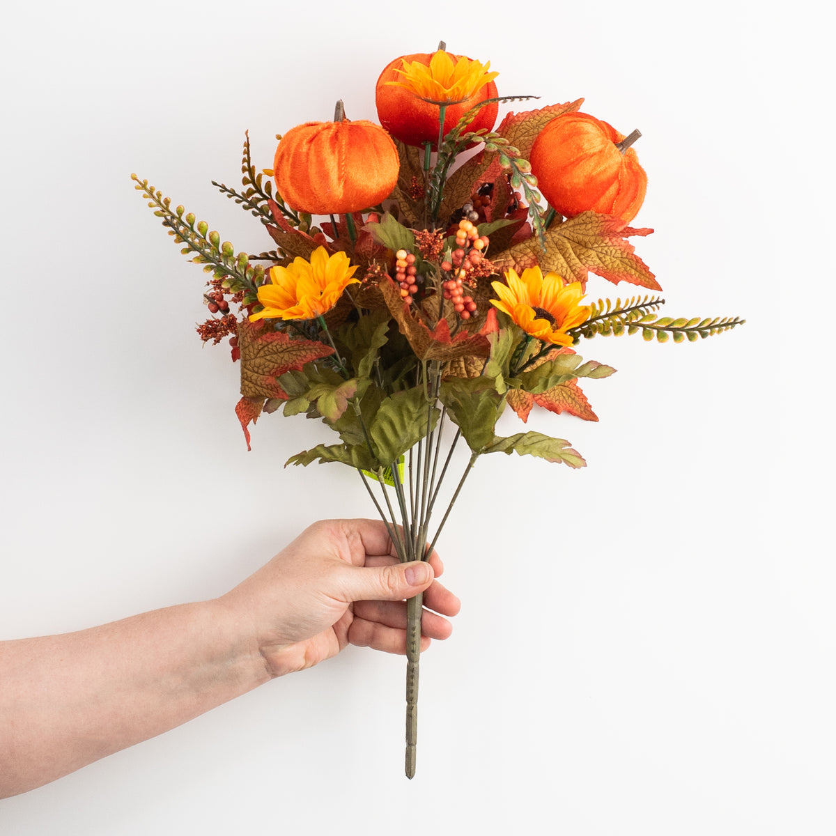 17" Pumpkin, Sunflower & Berry Bush: Fall Hues (12 Stem) detail photo 3