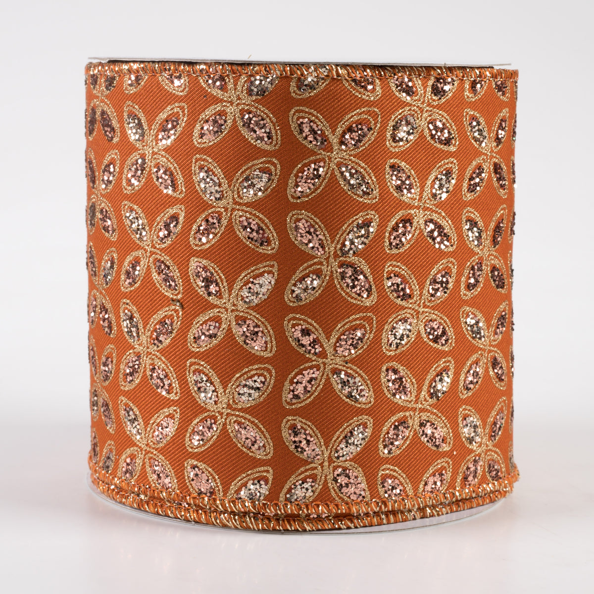 4" Quatrefoil Petals Ribbon: Autumn, Rose, Champagne, Gold (10 Yards)