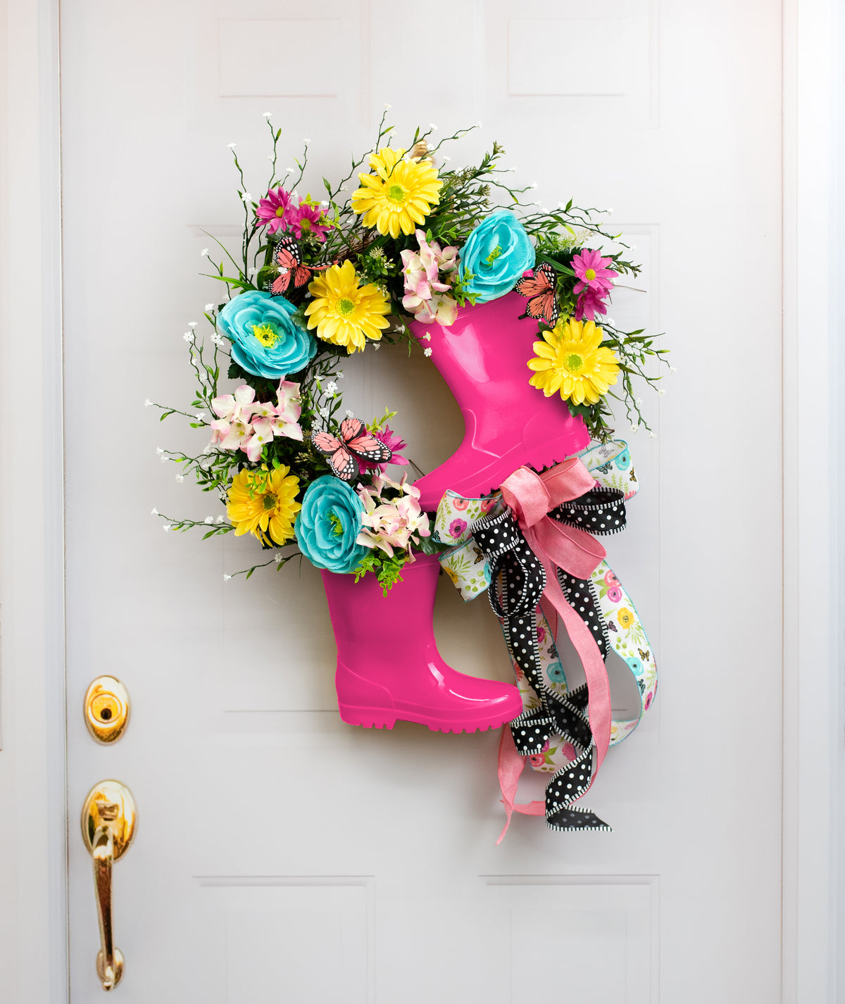 Rain Boot Planters: Hot Pink (Pair) Lifestyle Photo