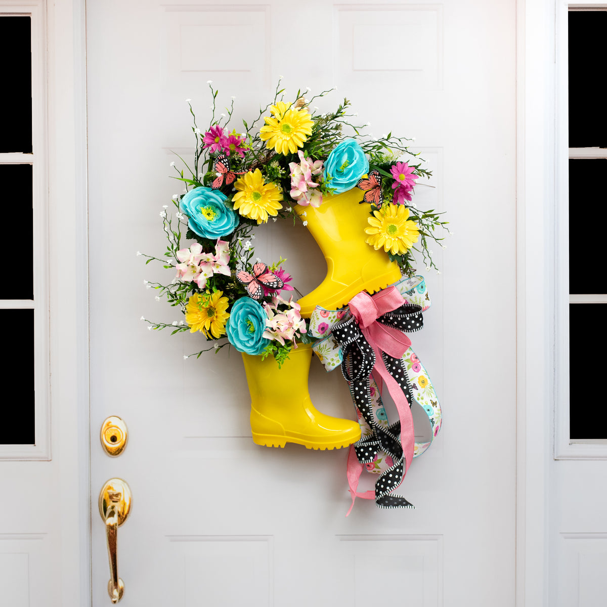 Rain Boot Planters: Yellow (Pair) Lifestyle Photo