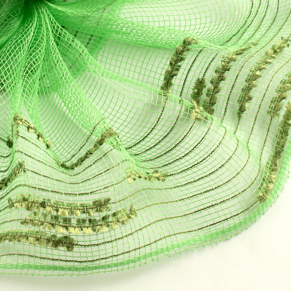 10" Random Double Drift Border Mesh: Lime Green Lifestyle Photo