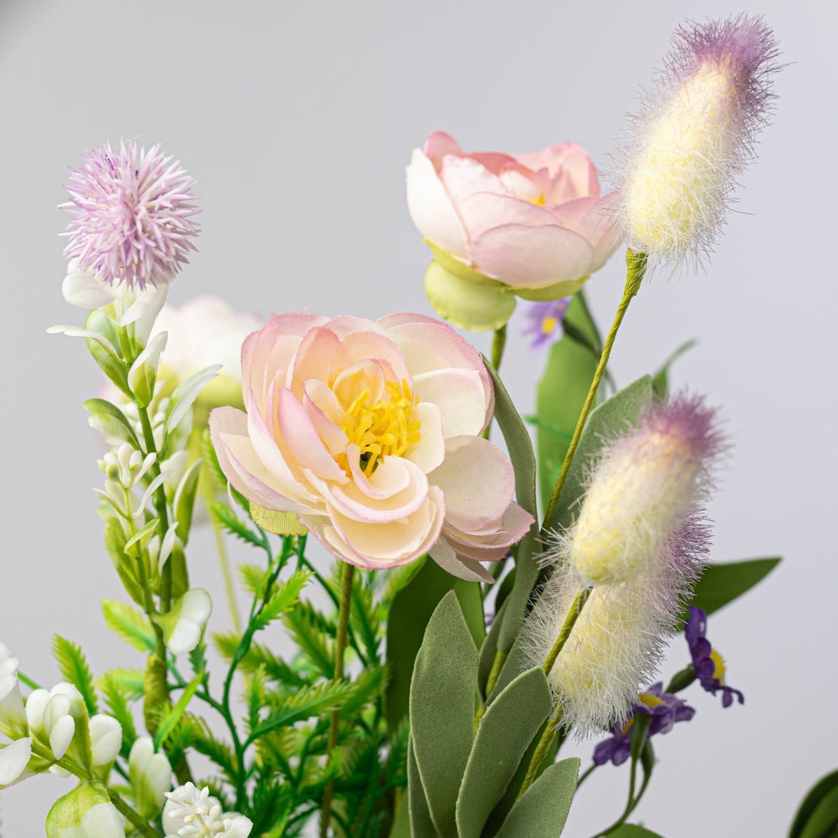 19" Ranunculus & Bunny Tail Pick: Lavender & Pink Lifestyle Photo