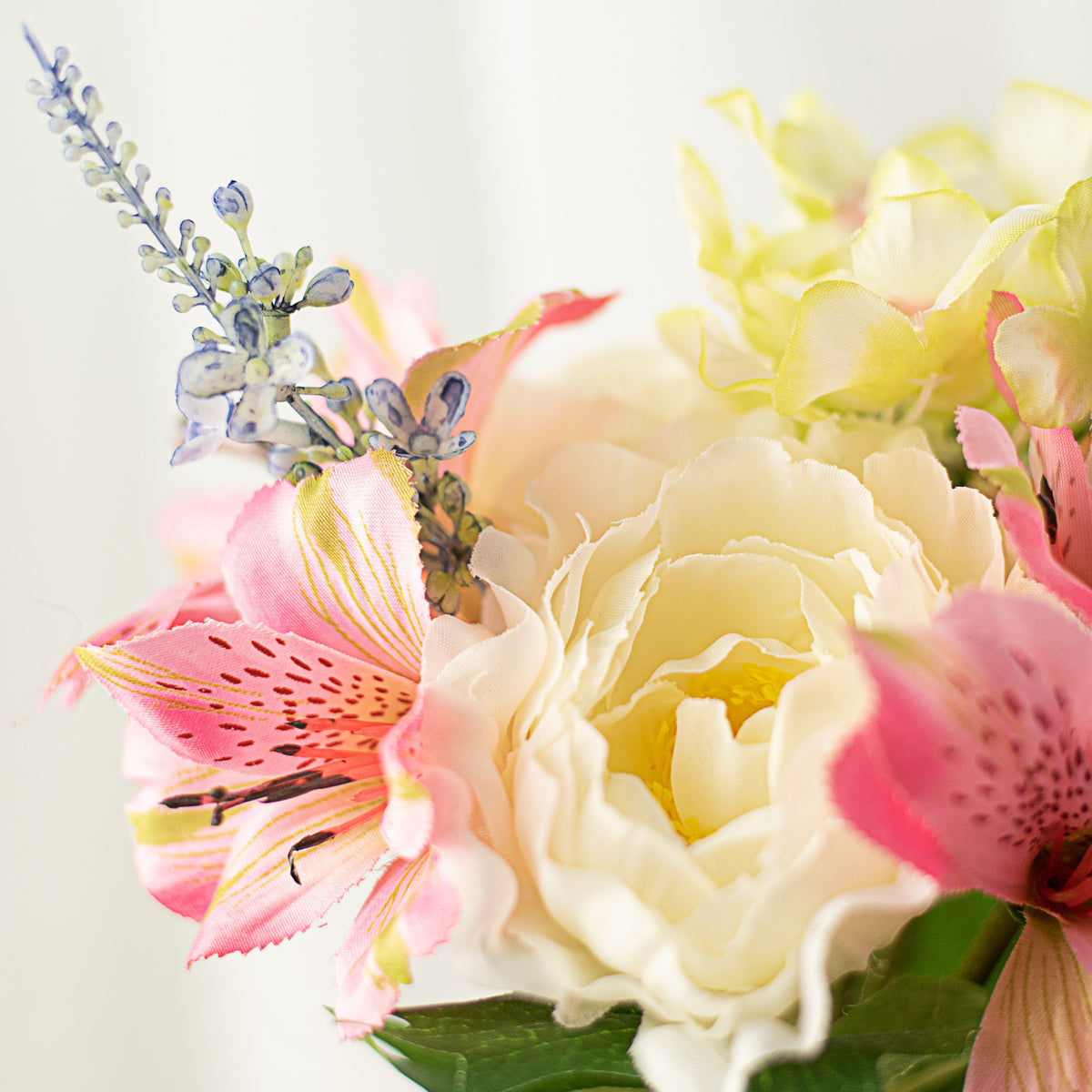 13" Ranunculus Hydrangea Alstroemeria Bundle: Pink & Cream Lifestyle Photo