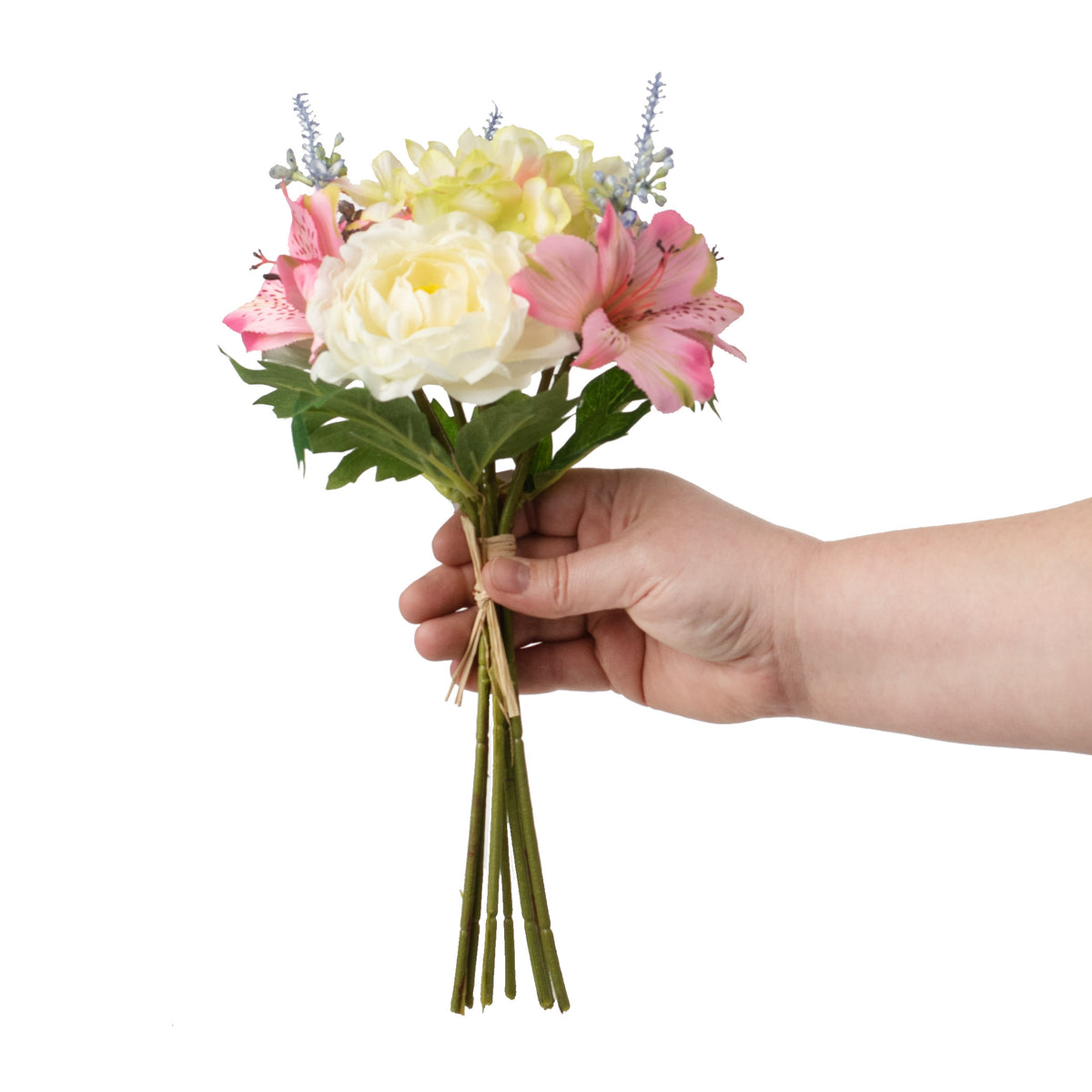 13" Ranunculus Hydrangea Alstroemeria Bundle: Pink & Cream detail photo 3