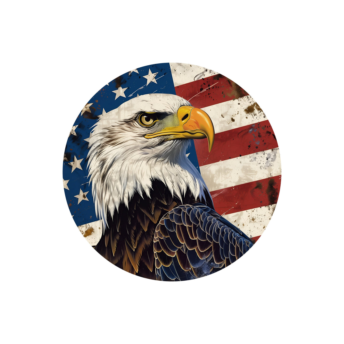6" Round Waterproof Accent: American Flag Eagle Item Number: CD1117NH-060