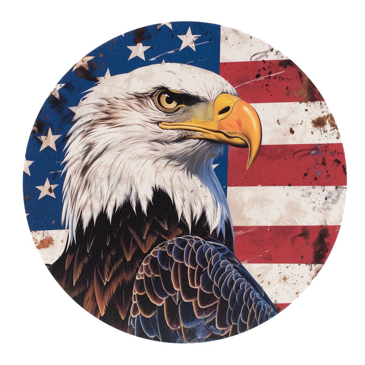 10.5" Round Waterproof Accent: American Flag Eagle Item Number: CD1113NH