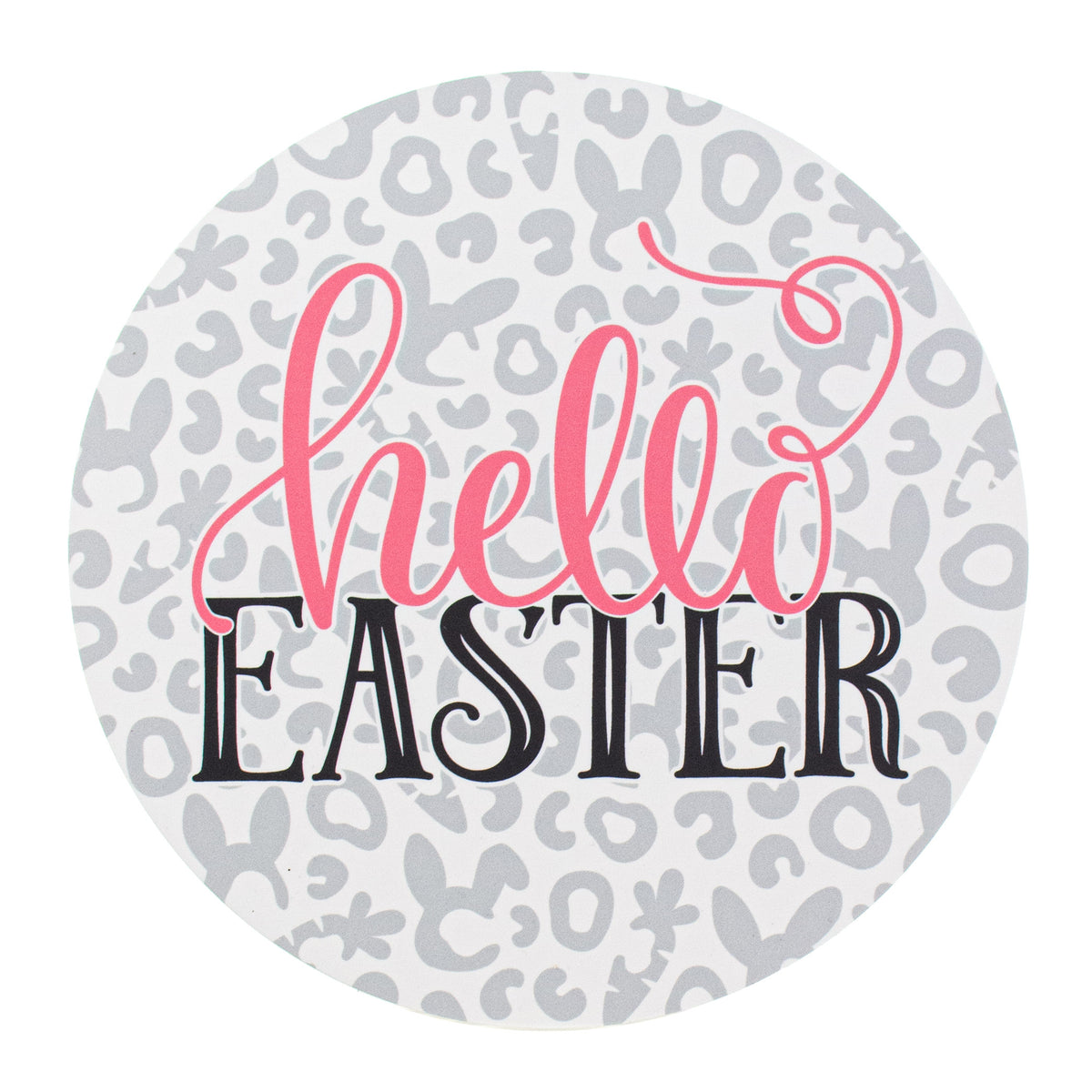 9.4" Round Waterproof Sign: Leopard Hello Easter Item Number: CD0890NH