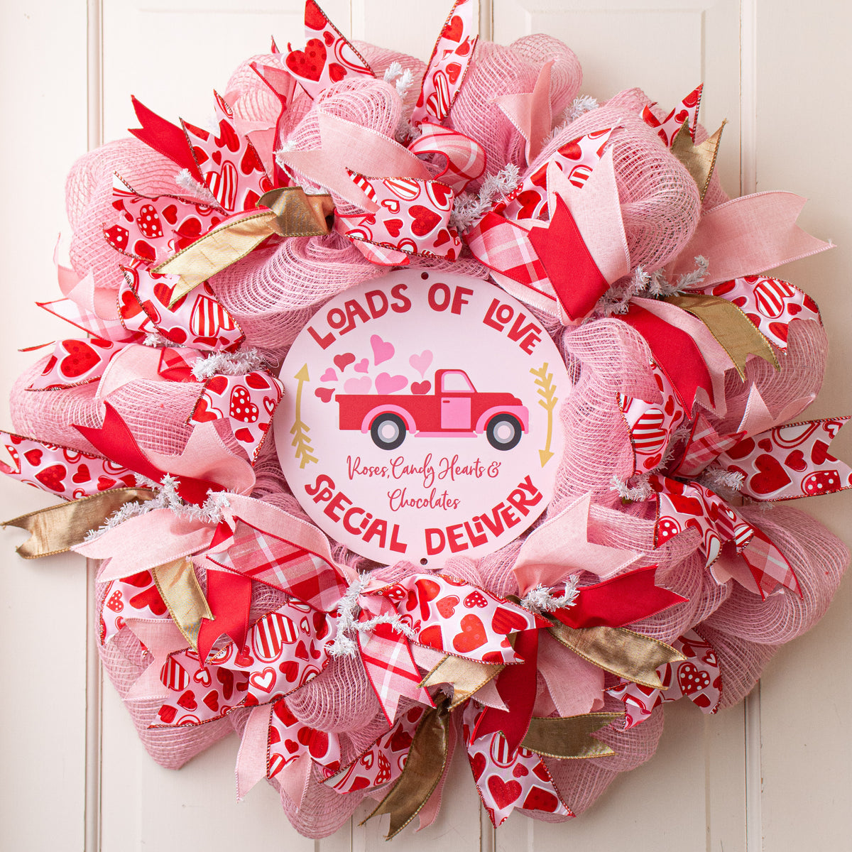 9.4" Round Waterproof Sign: Loads of Love Truck Lifestyle Photo