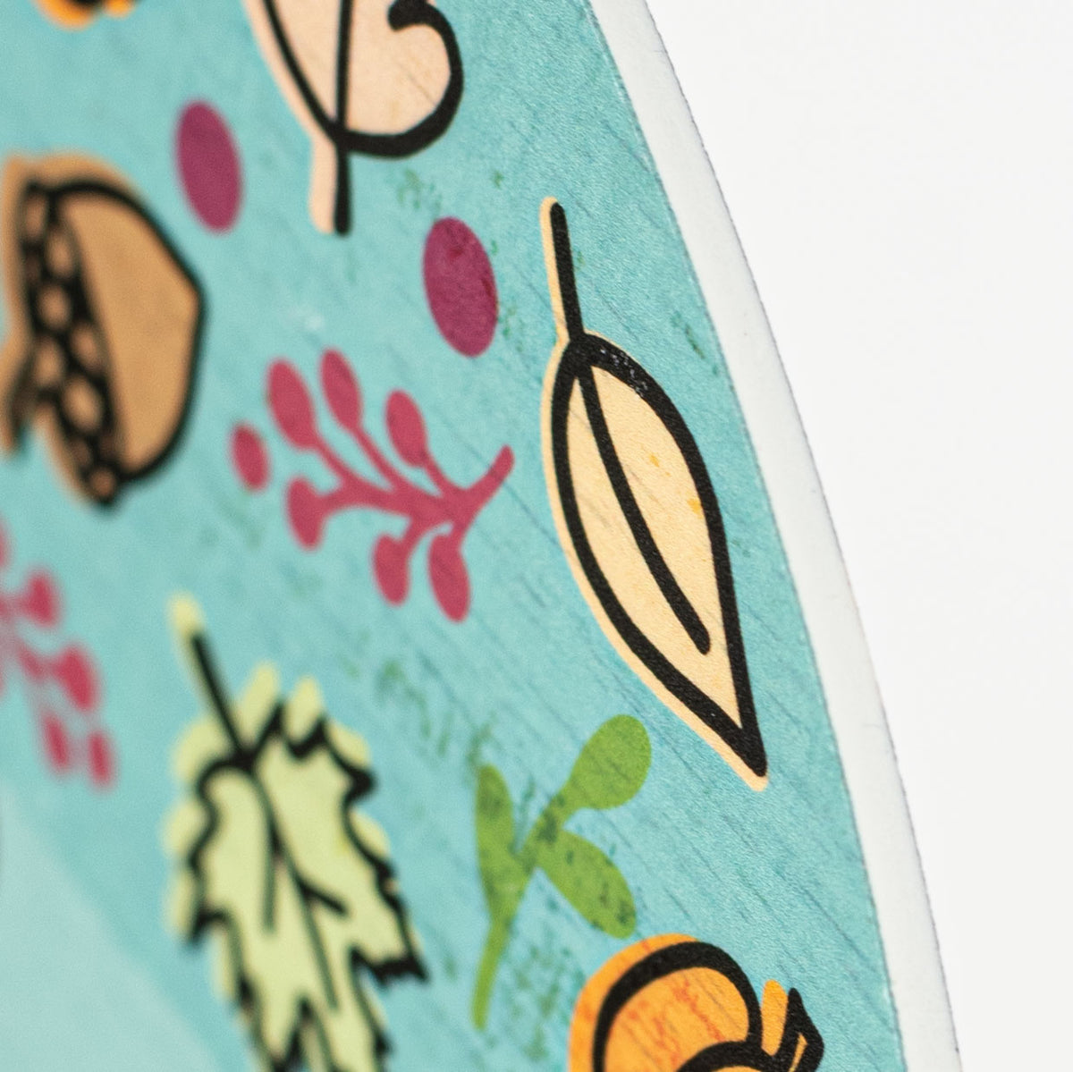 9.4" Round Waterproof Sign: Teal Hello Fall detail photo 3