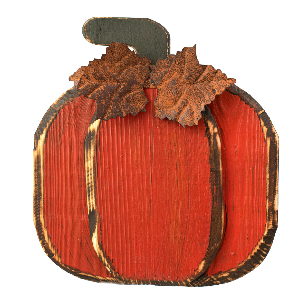 10" Round Wooden Pumpkin: Antique Orange Item Number: HA0323