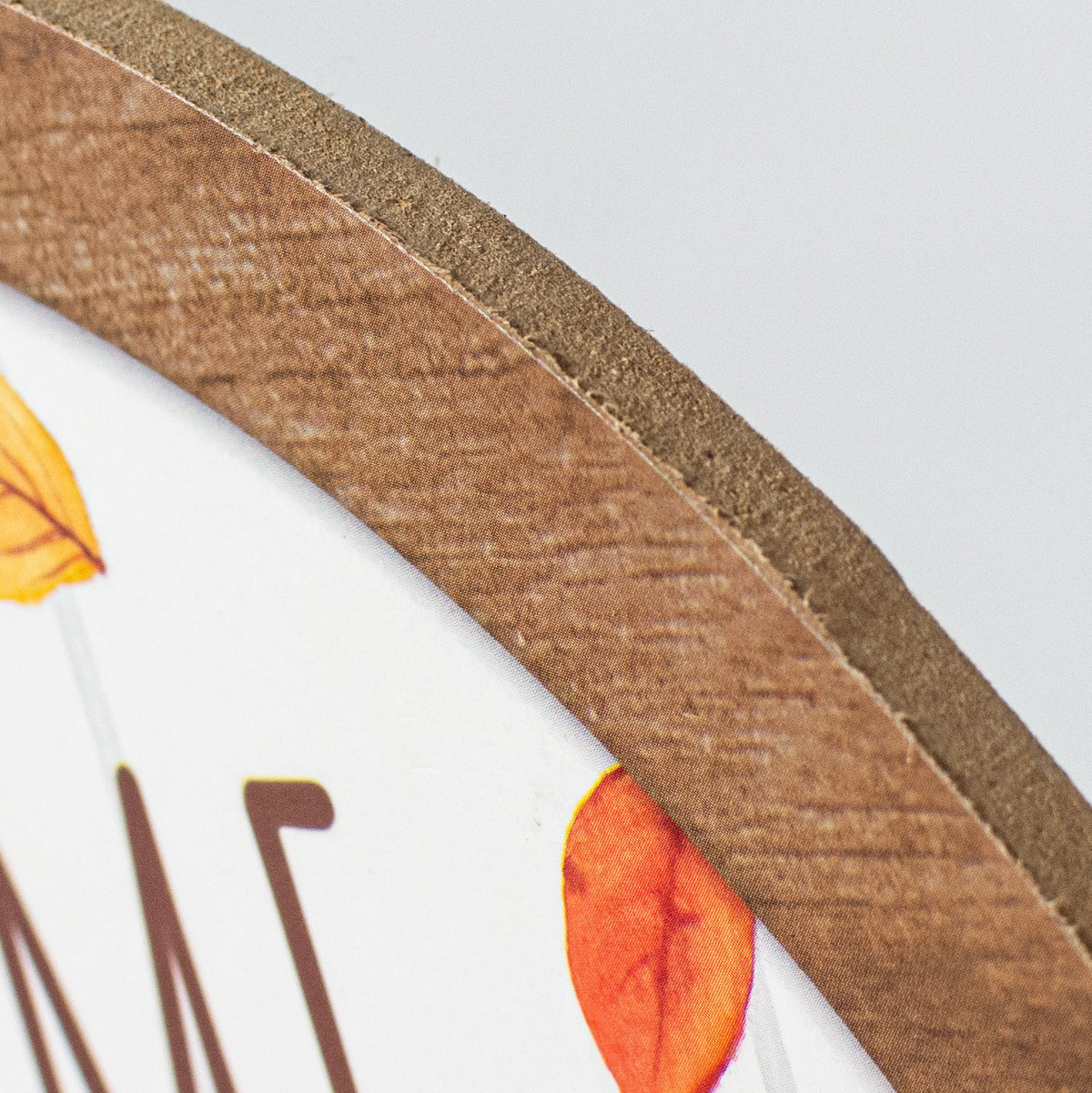 10" Round Wooden Sign: Welcome Quilted Pumpkin detail photo 3