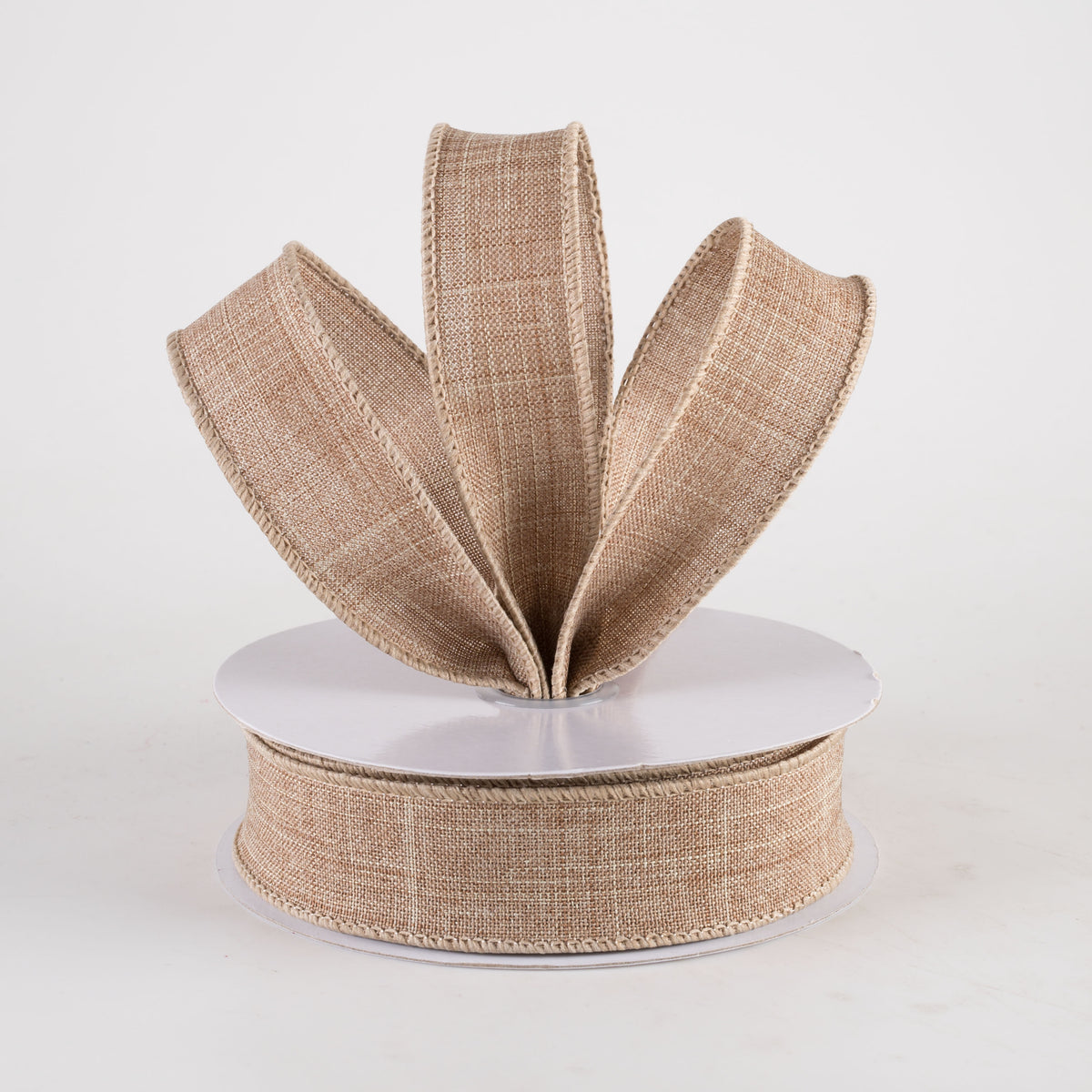 7/8" Royal Canvas Ribbon: Beige (10 Yards) Lifestyle Photo