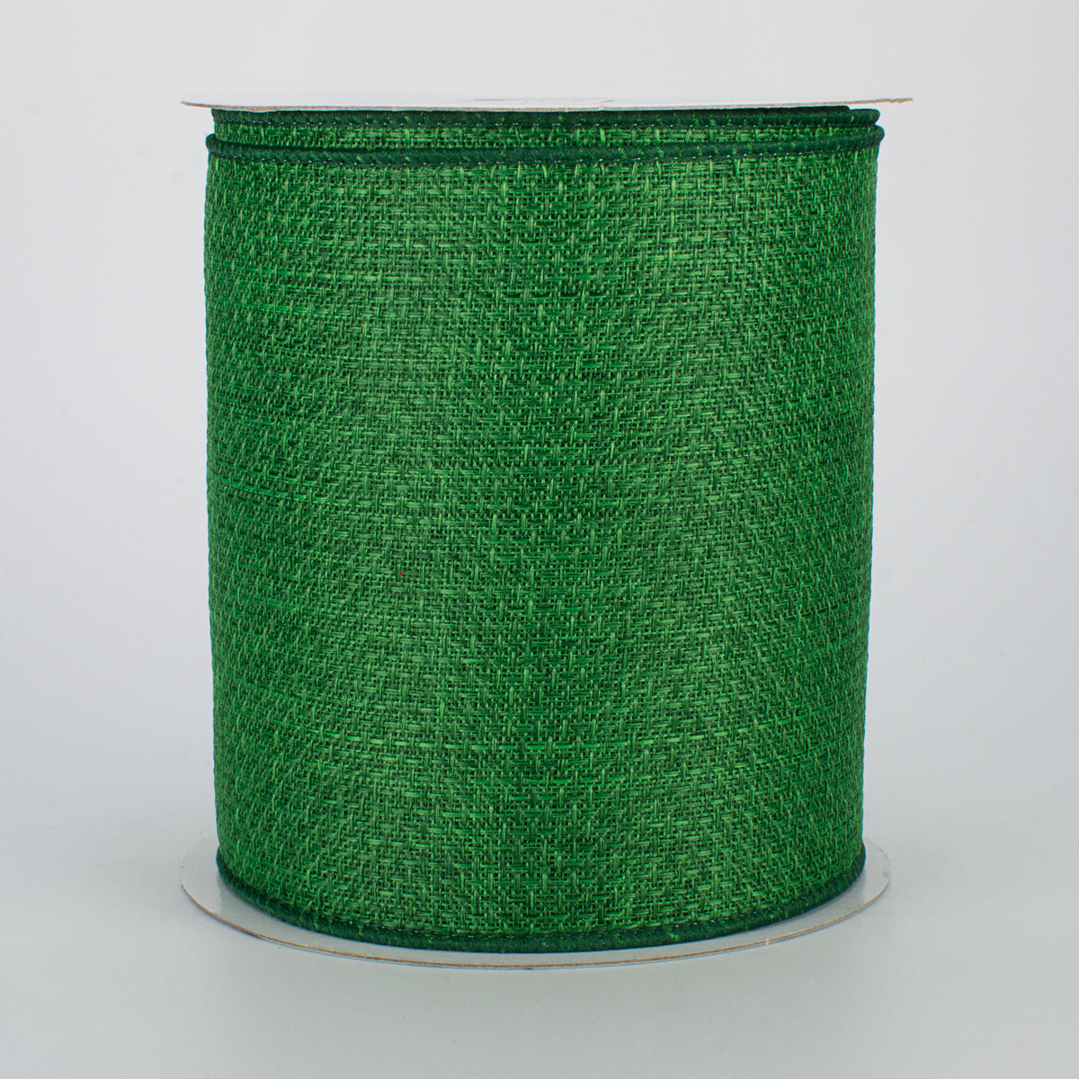4" Royal Faux Burlap Ribbon: Emerald Green (10 Yards)