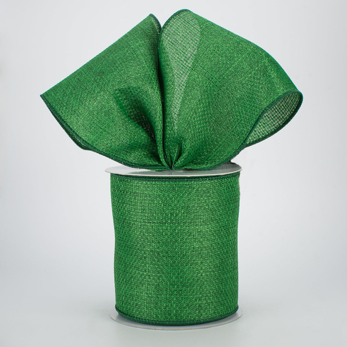 4" Royal Faux Burlap Ribbon: Emerald Green (10 Yards) Lifestyle Photo