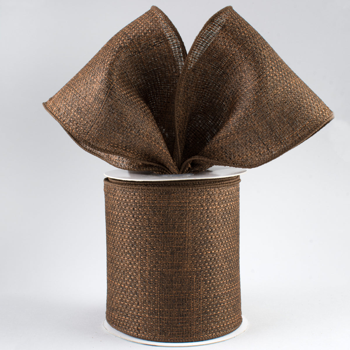 4" Royal Faux Burlap Ribbon: Mocha (10 Yards) Lifestyle Photo