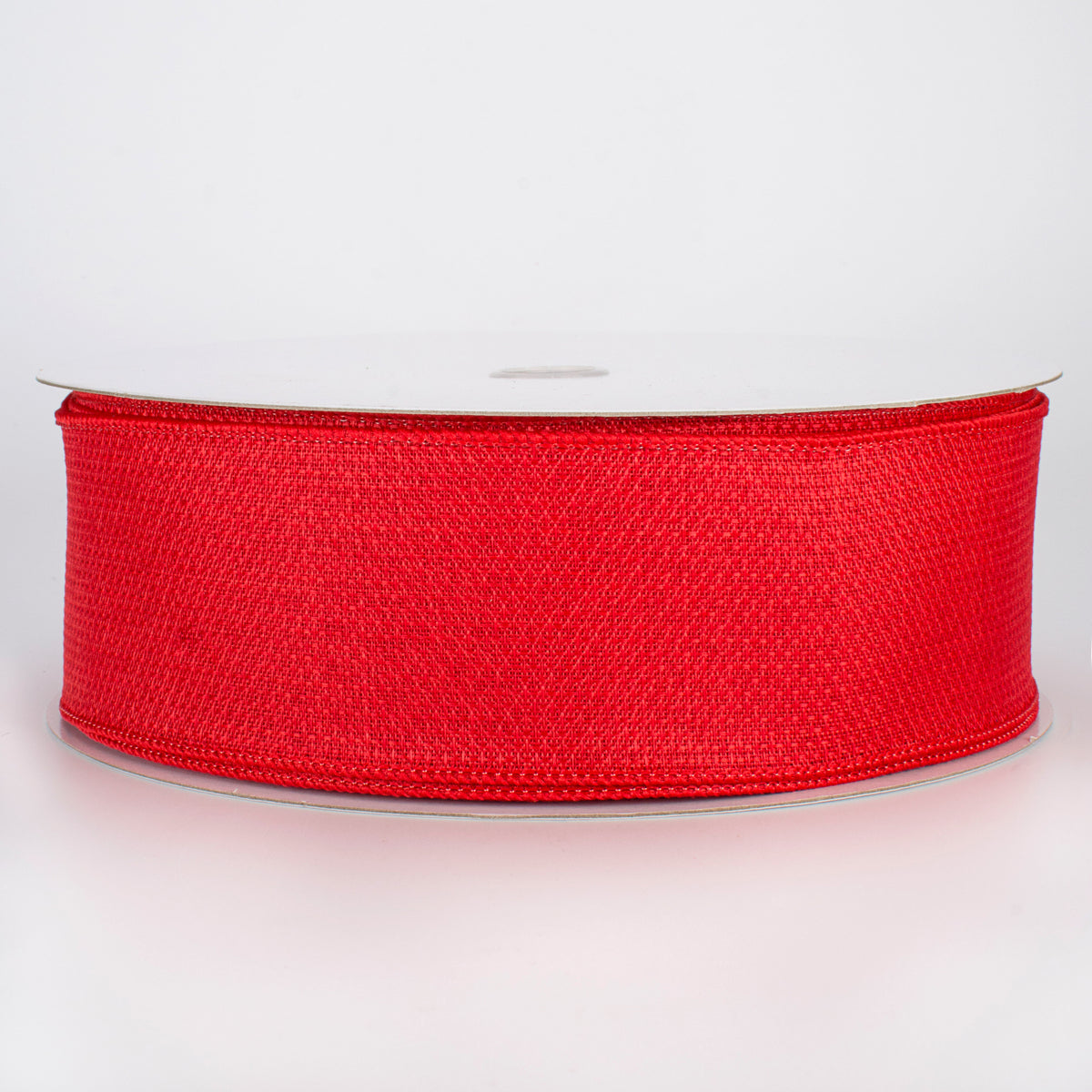 2.5" Royal Faux Burlap Ribbon: Red (50 Yards)