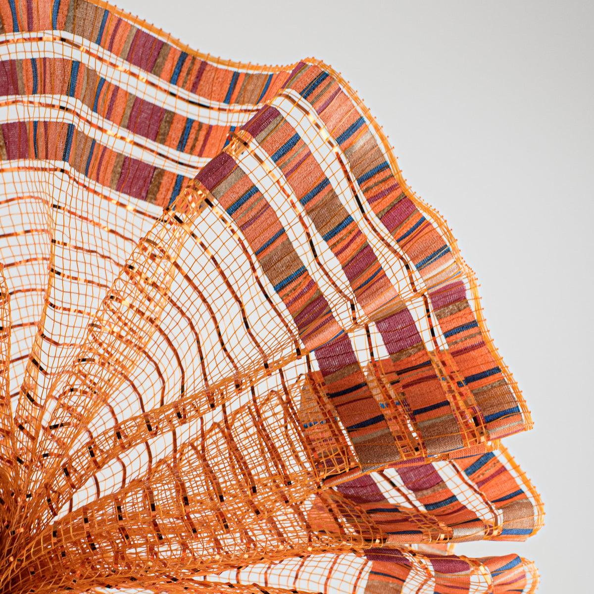 10" Ruffle Patterned Mesh: Rust Metallic & Fall Print Lifestyle Photo
