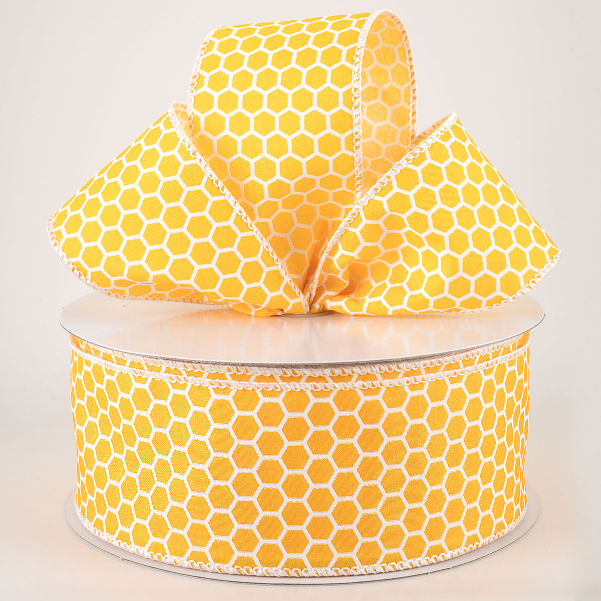 2.5" Satin Honeycomb Ribbon: Yellow (50 Yards) Lifestyle Photo