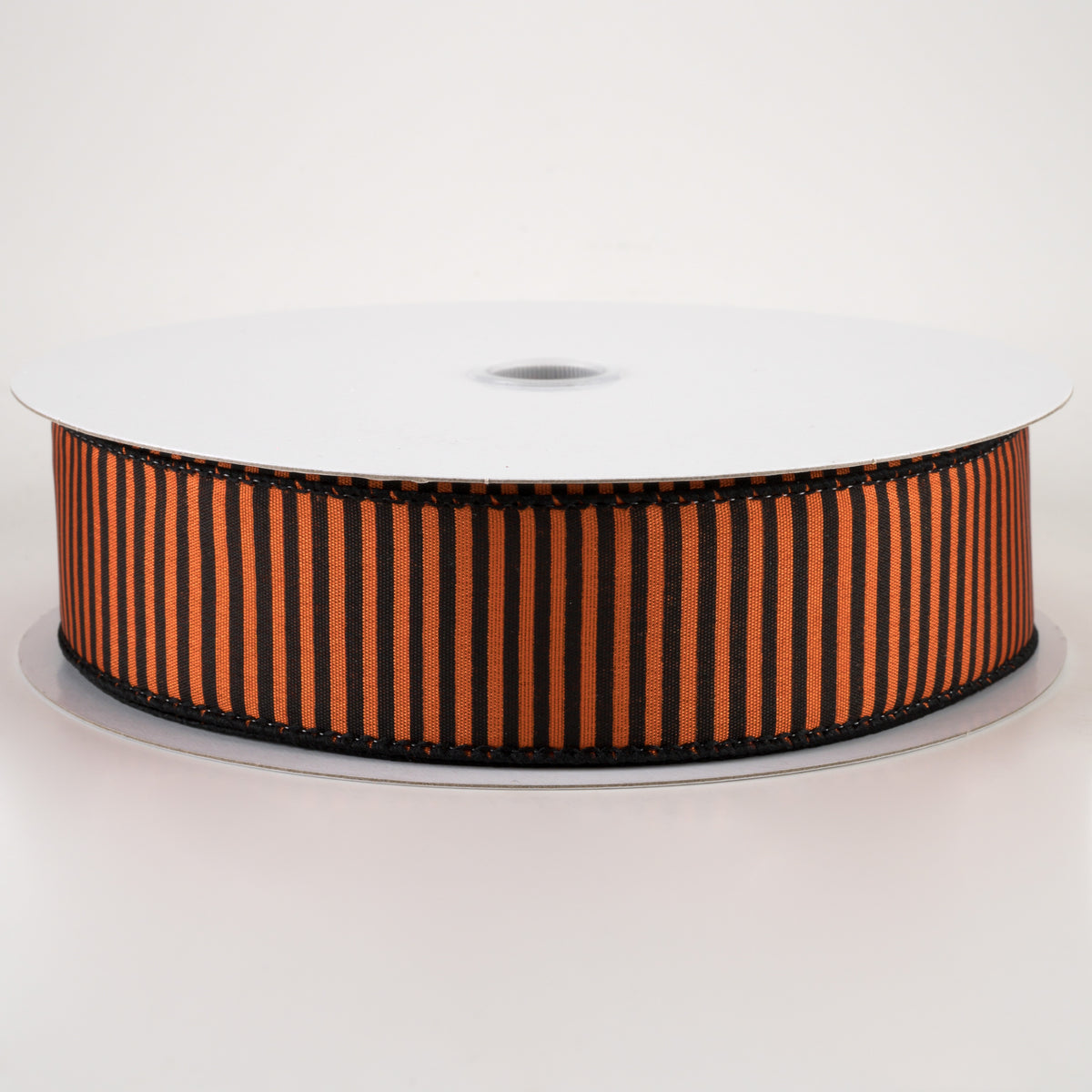 1.5" Satin Horizontal Thin Stripes Ribbon: Orange & Black (50 Yards)