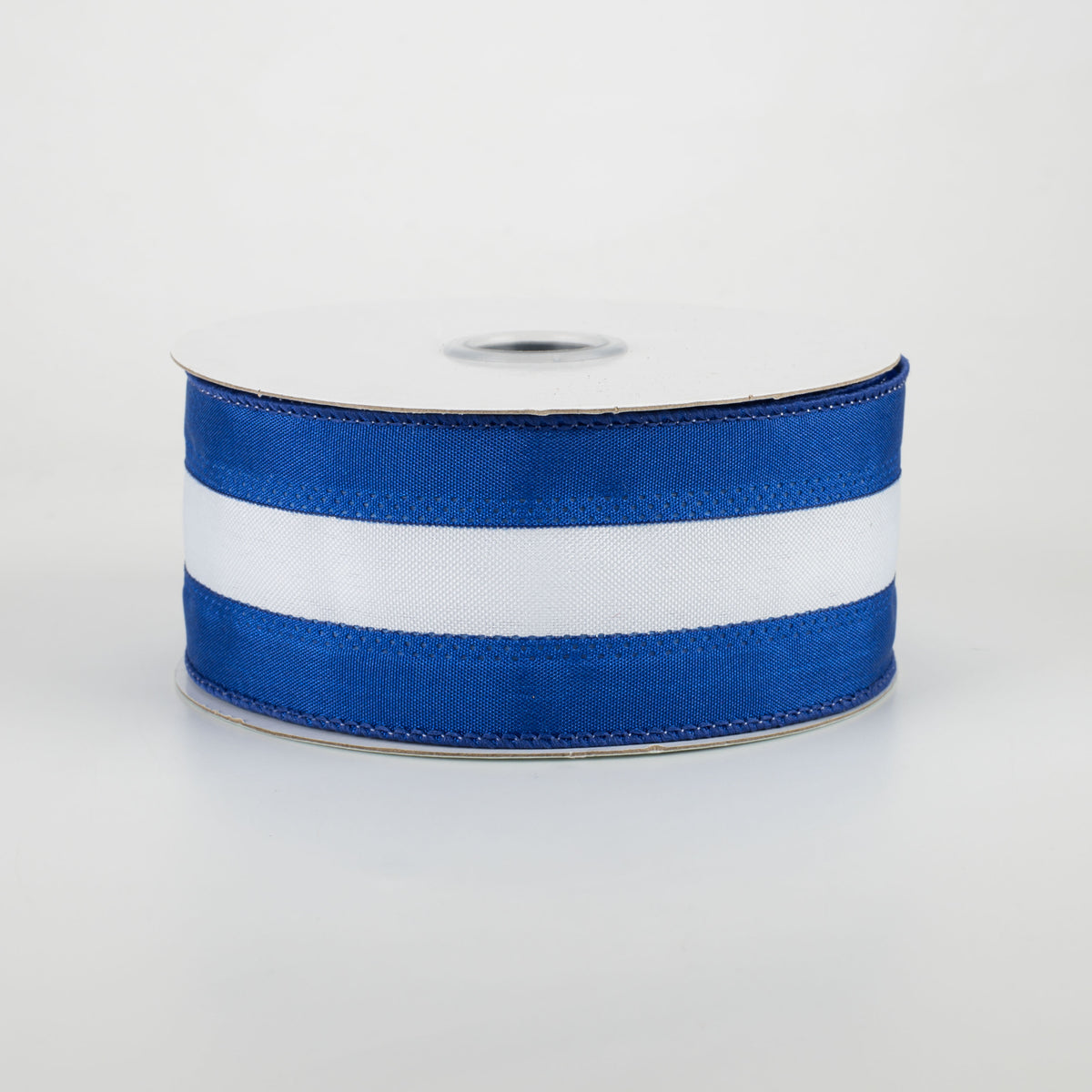 1.5" Satin Team Stripe Ribbon: Royal & White (10 Yards) Item Number: RN527125