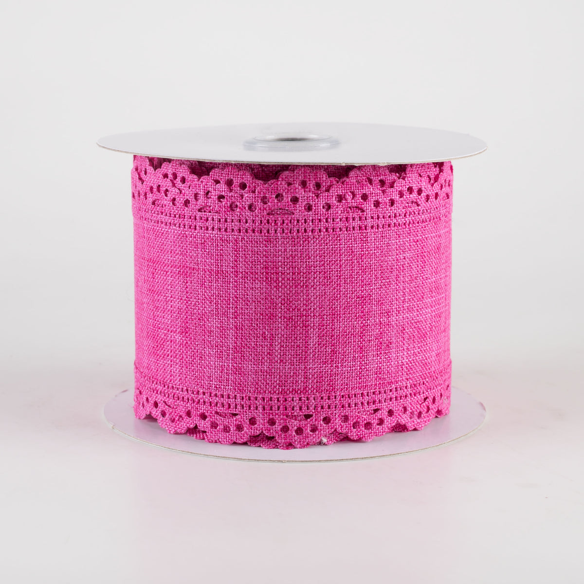 2.5" Scalloped Edge Ribbon: Fuchsia (10 Yards)