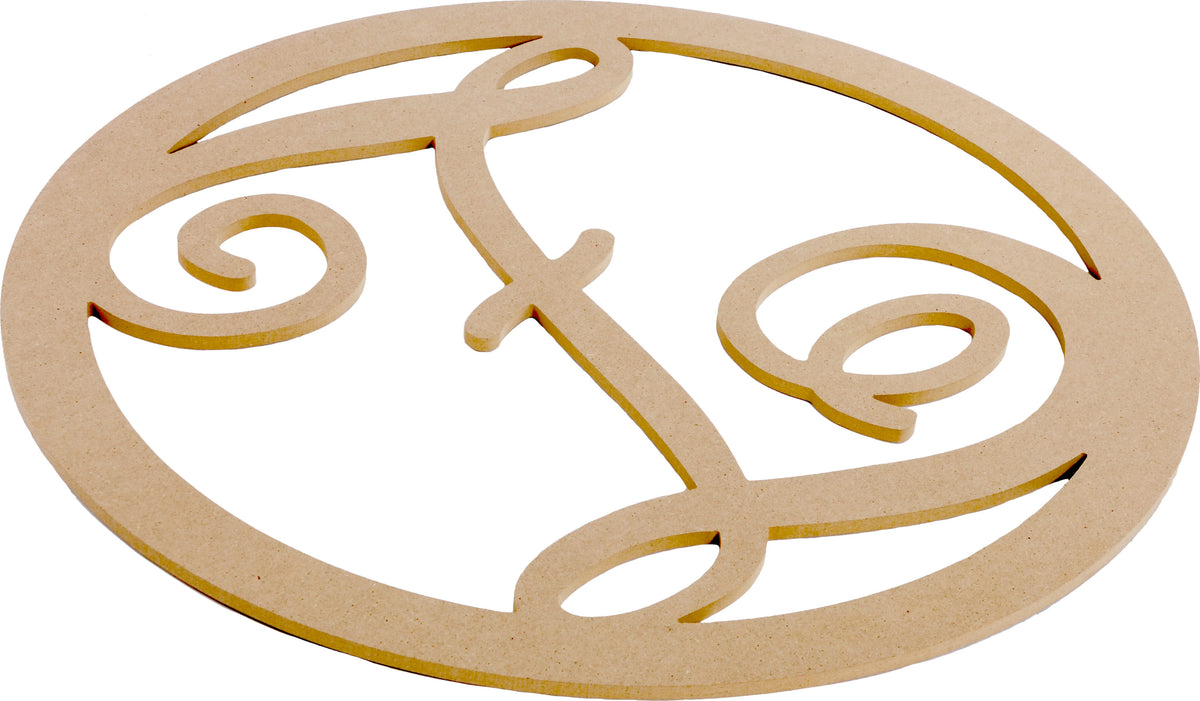 23" Script Circle Monogram Wooden Letter: Z detail photo 3