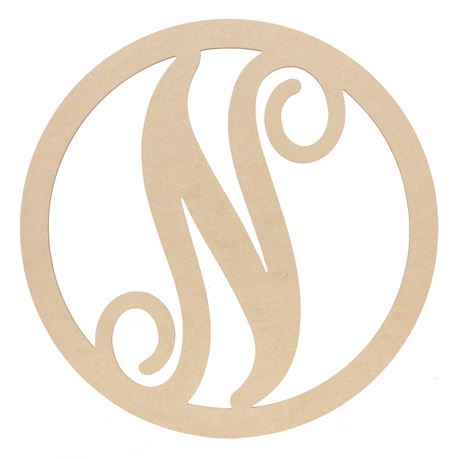 23" Script Circle Monogram Wooden Letter: N Item Number: AB2247