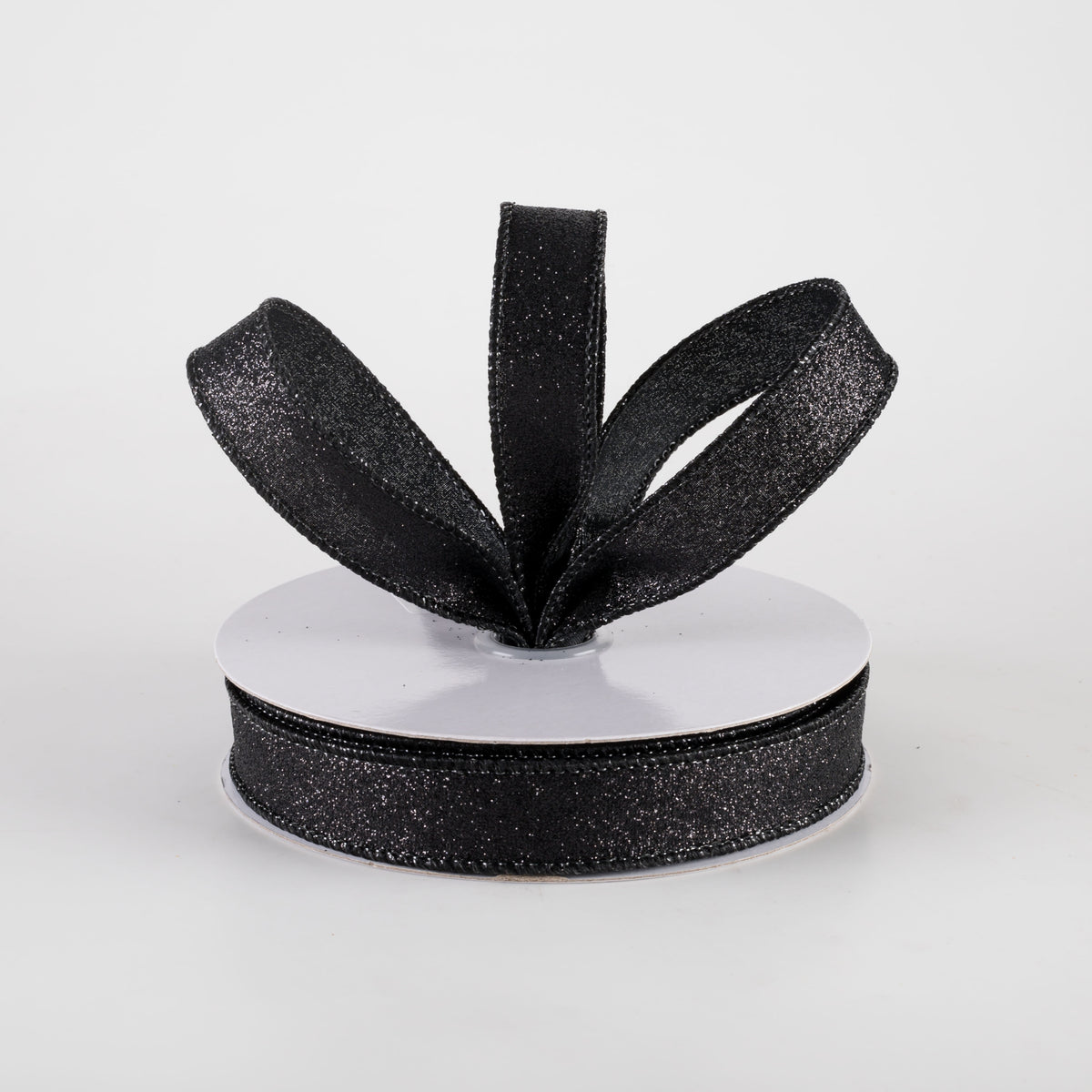 5/8" Shimmer Glitter Ribbon: Black (10 Yards) Lifestyle Photo