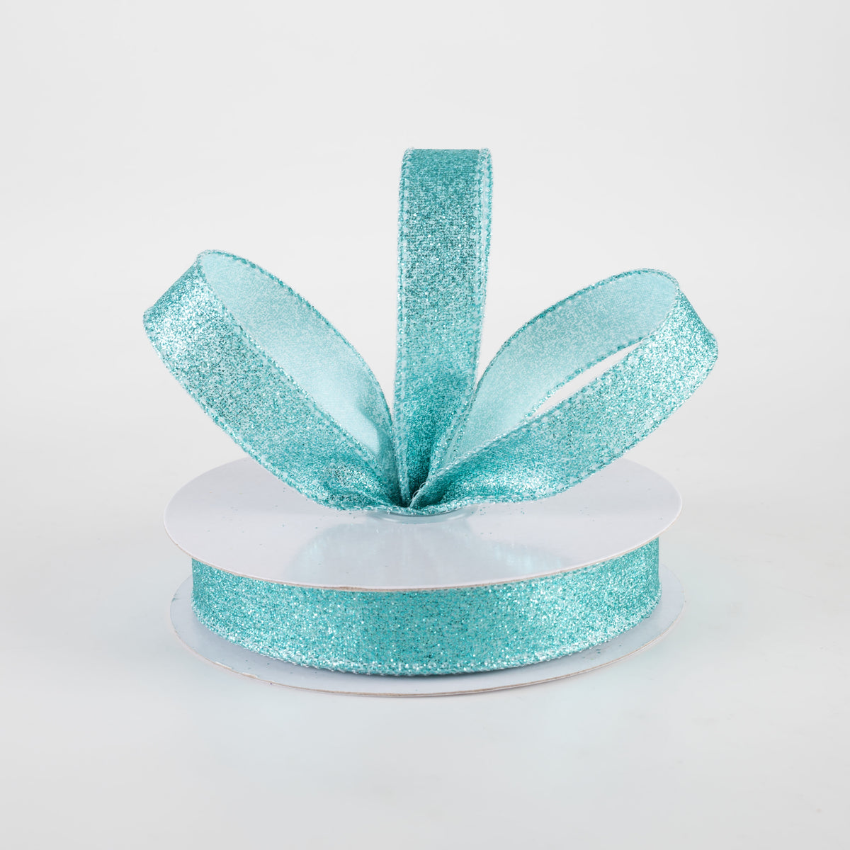 5/8" Shimmer Glitter Ribbon: Ice Blue (10 Yards) Lifestyle Photo