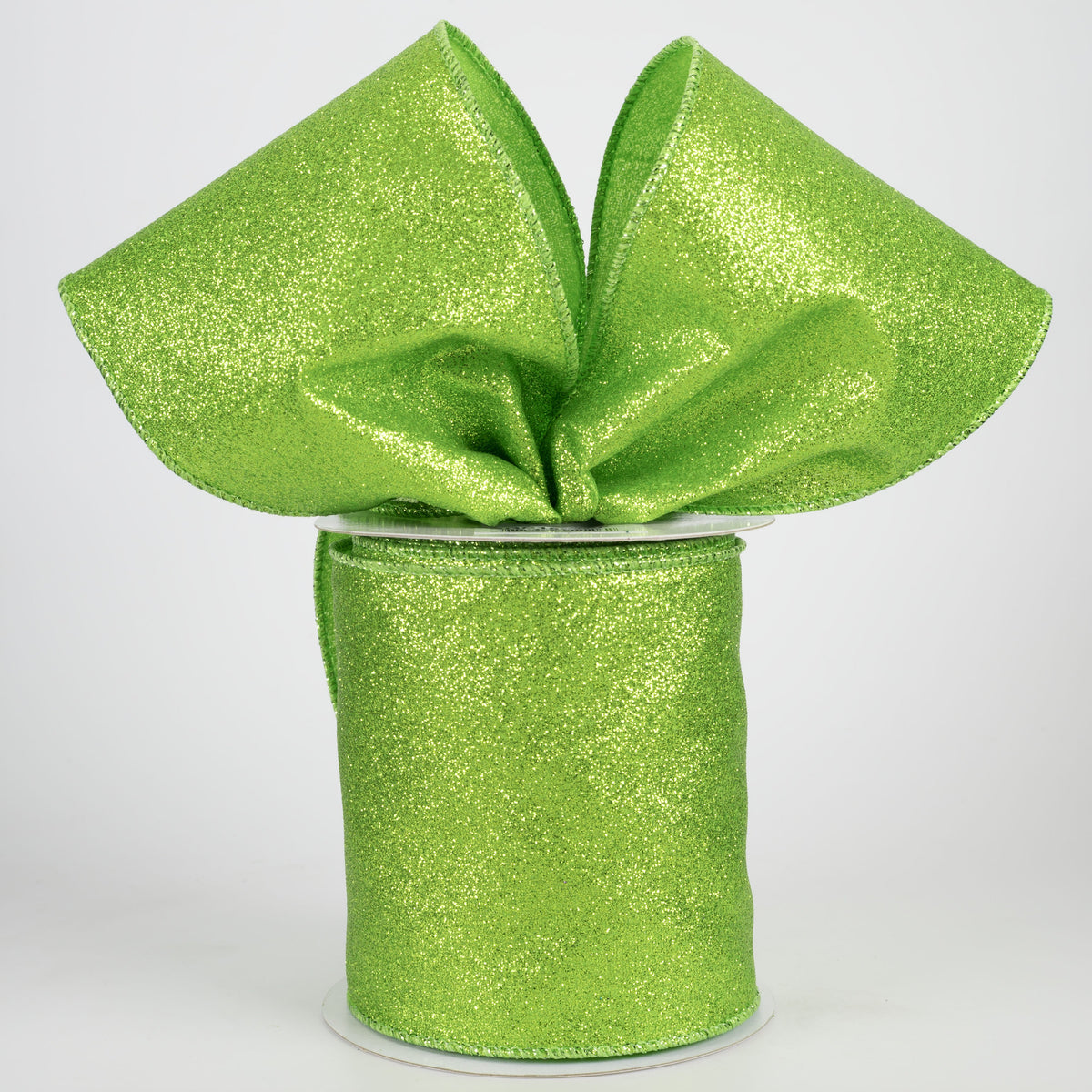 4" Shimmer Glitter Ribbon: Lime Green (10 Yards) Lifestyle Photo