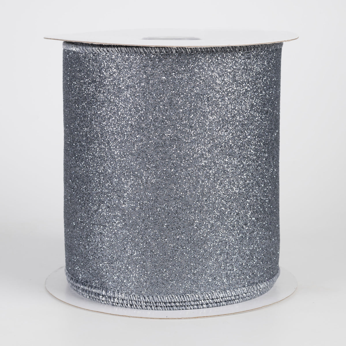 4" Shimmer Glitter Ribbon: Pewter (10 Yards) Item Number: RGC1598H9