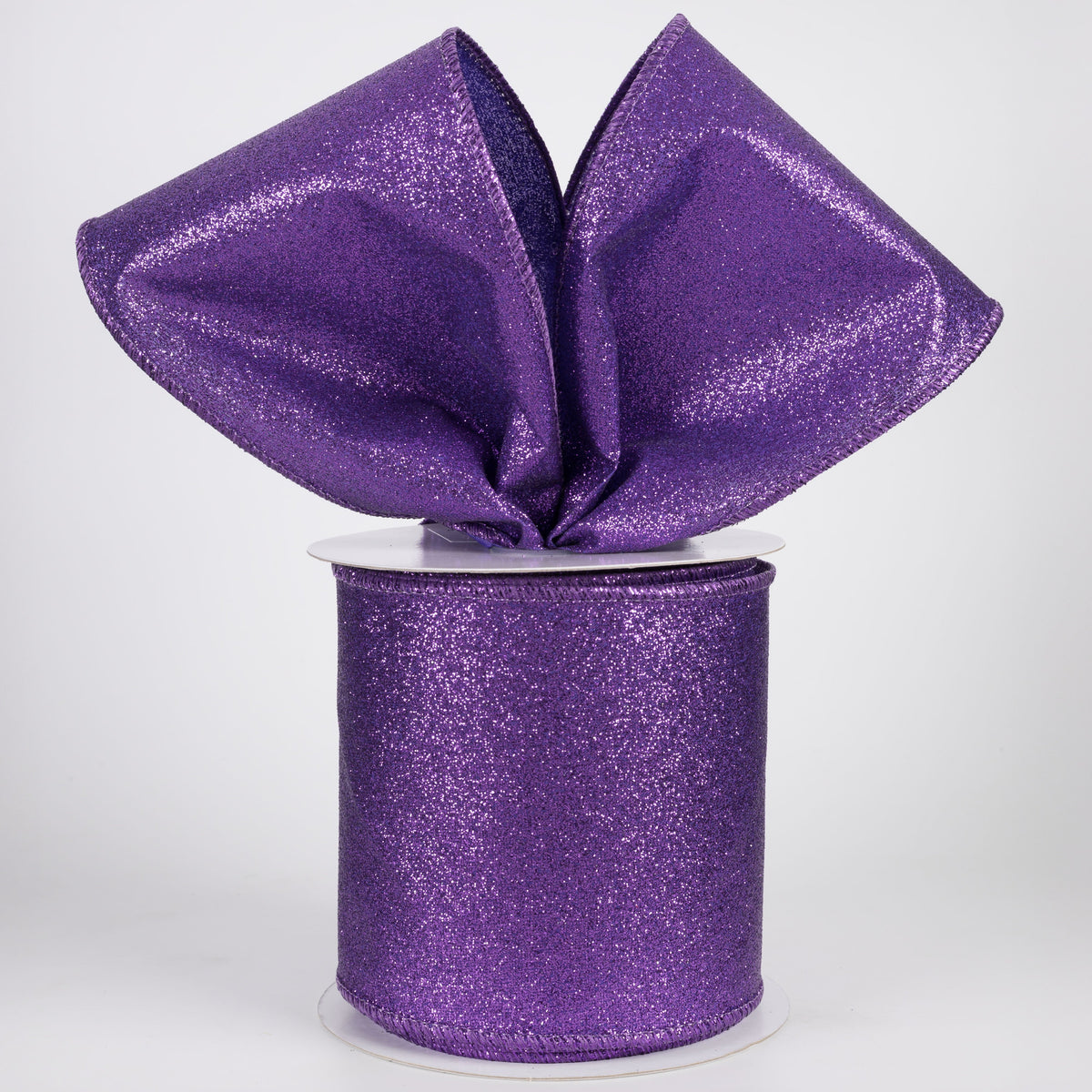 4" Shimmer Glitter Ribbon: Purple (10 Yards) Lifestyle Photo