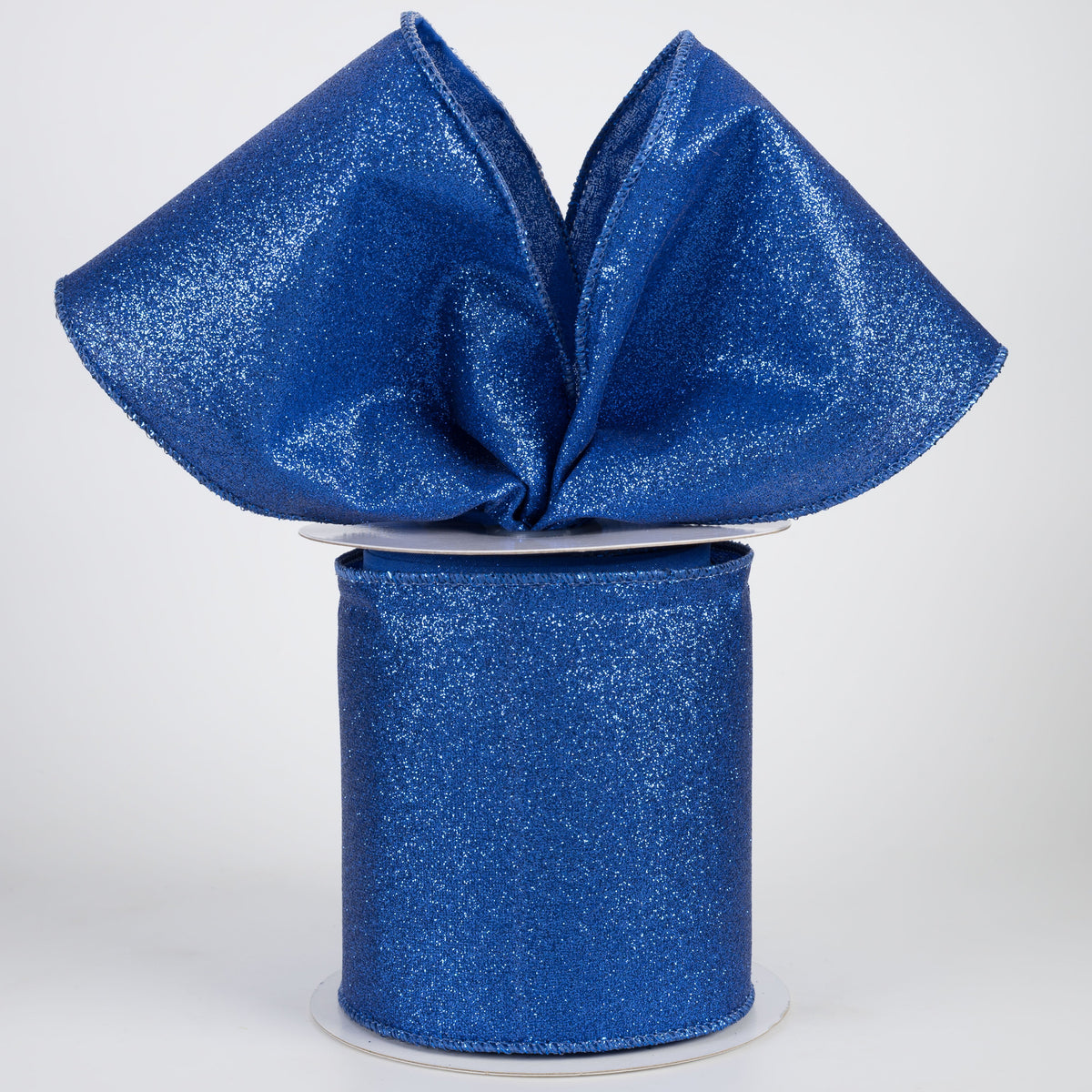 4" Shimmer Glitter Ribbon: Royal Blue (10 Yards) Lifestyle Photo
