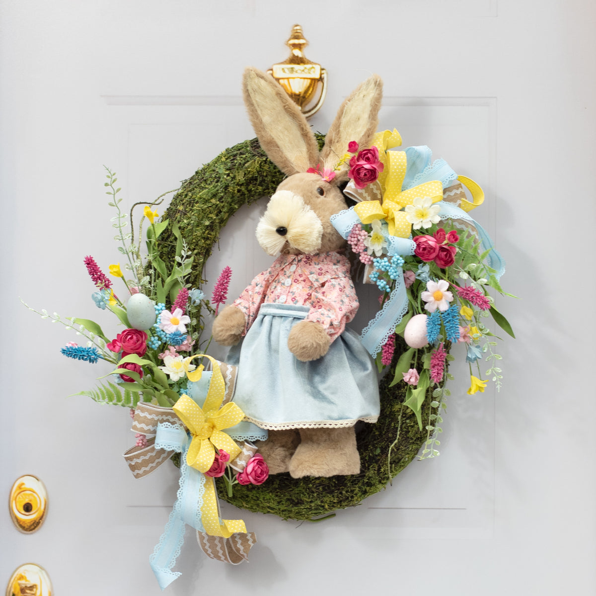 23" Sisal & Fur Floral Print Girl Bunny Lifestyle Photo