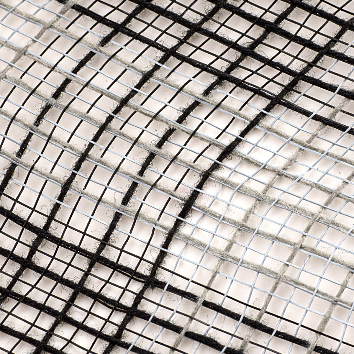 10" Small Check Fabric Mesh: Black & Grey detail photo 3