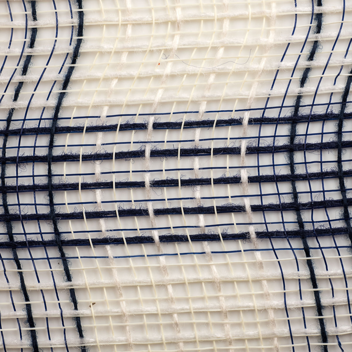 10" Small Check Fabric Mesh: Navy & Cream detail photo 3