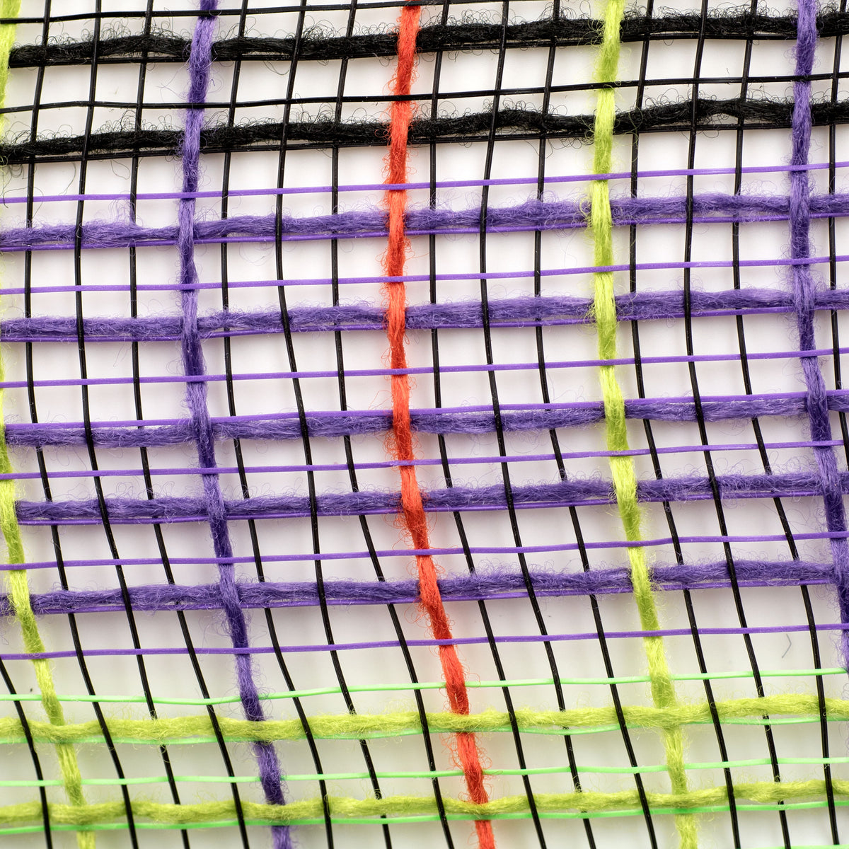 10" Small Check Fabric Mesh: Orange, Black, Fresh Green, Purple detail photo 3