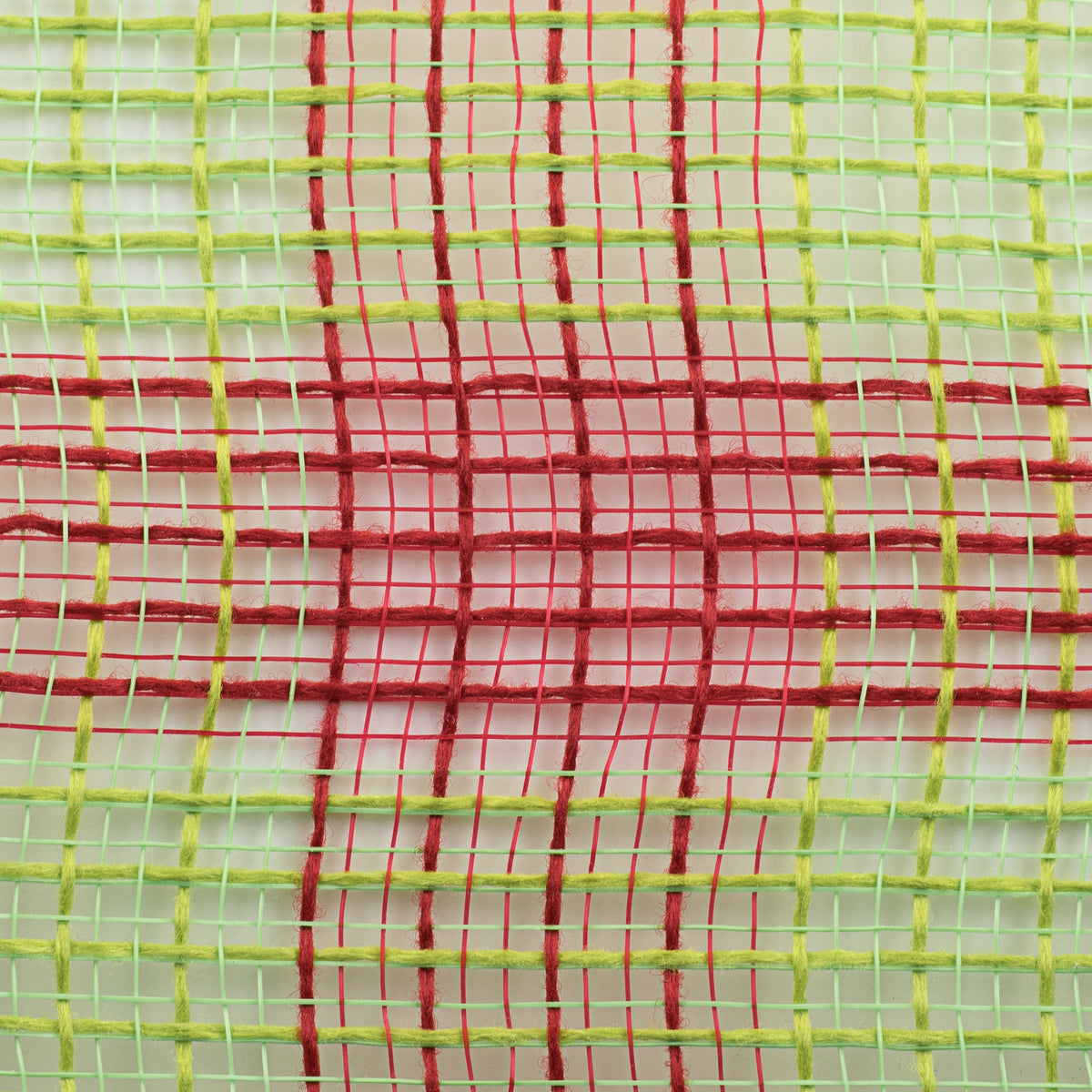 10" Small Check Fabric Mesh: Red & Fresh Green detail photo 3