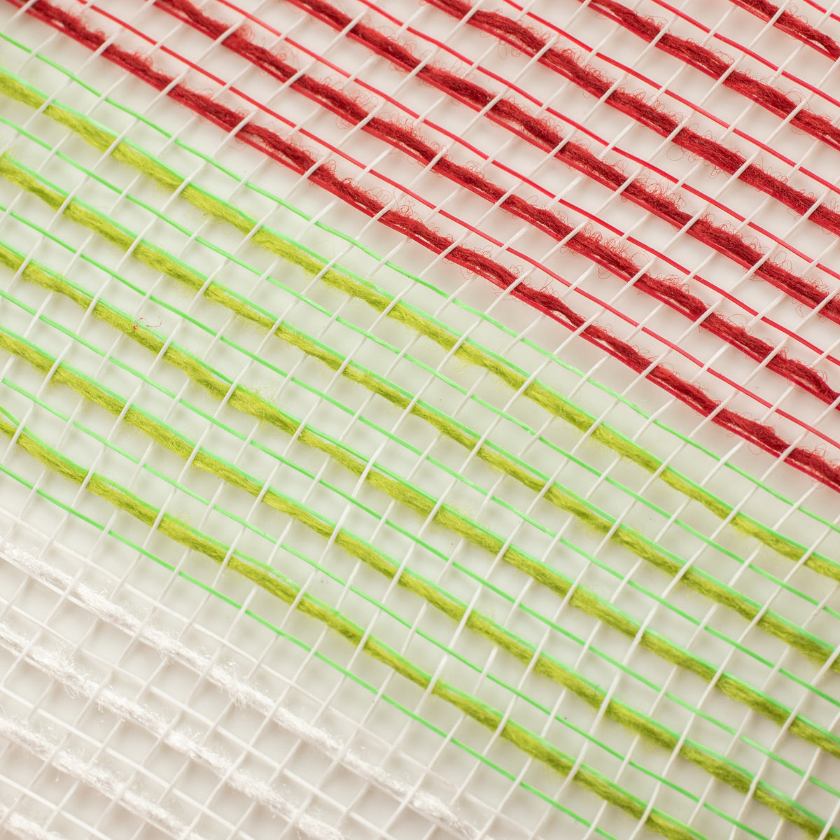 10" Small Stripe Fabric Mesh: Red, Lime, White detail photo 3