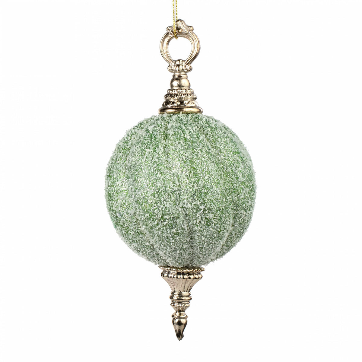 7.5" Snow Ball Finial Ornament: Mint Green Item Number: 235099