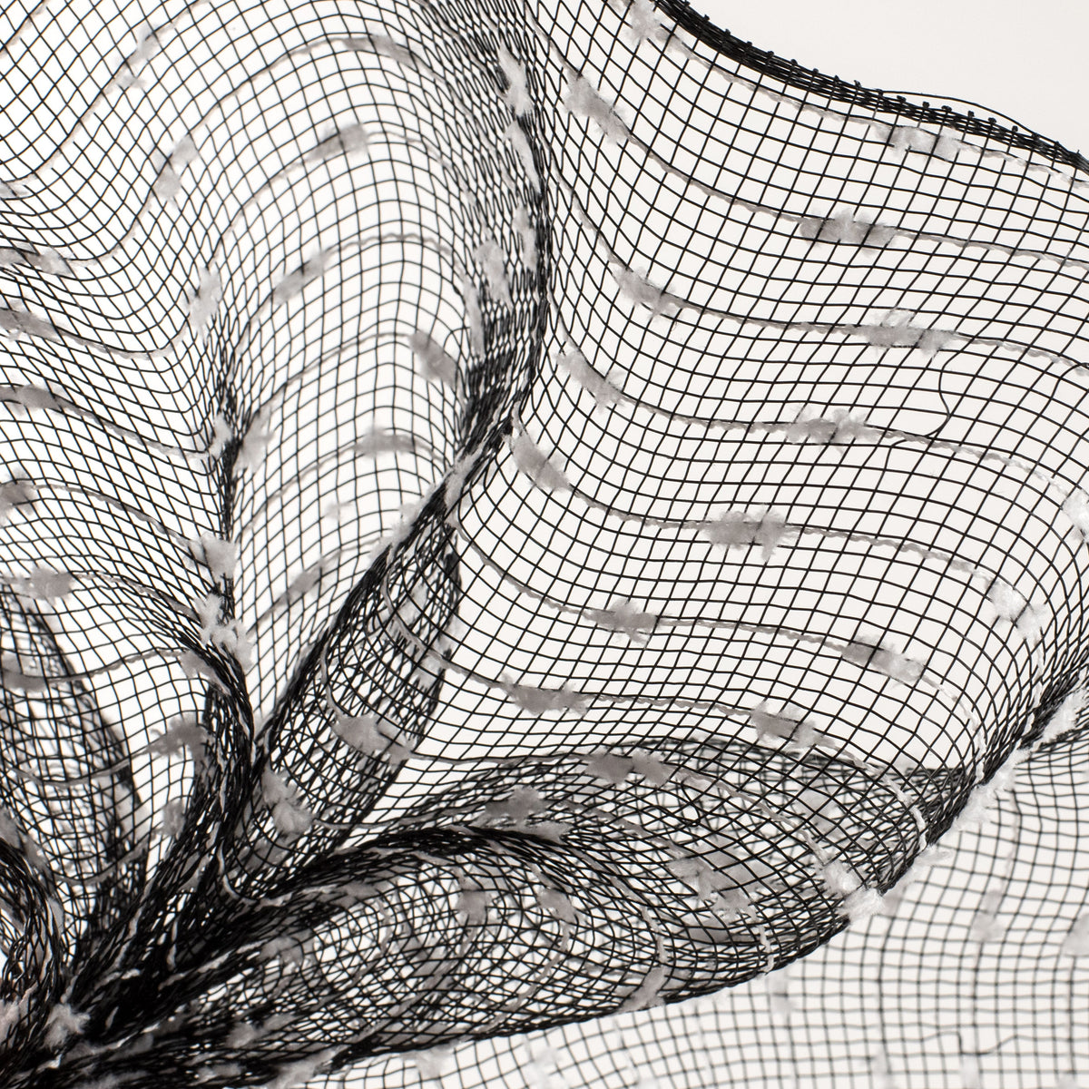 10" Snowball Deco Mesh: Black & White (10 Yards) Lifestyle Photo