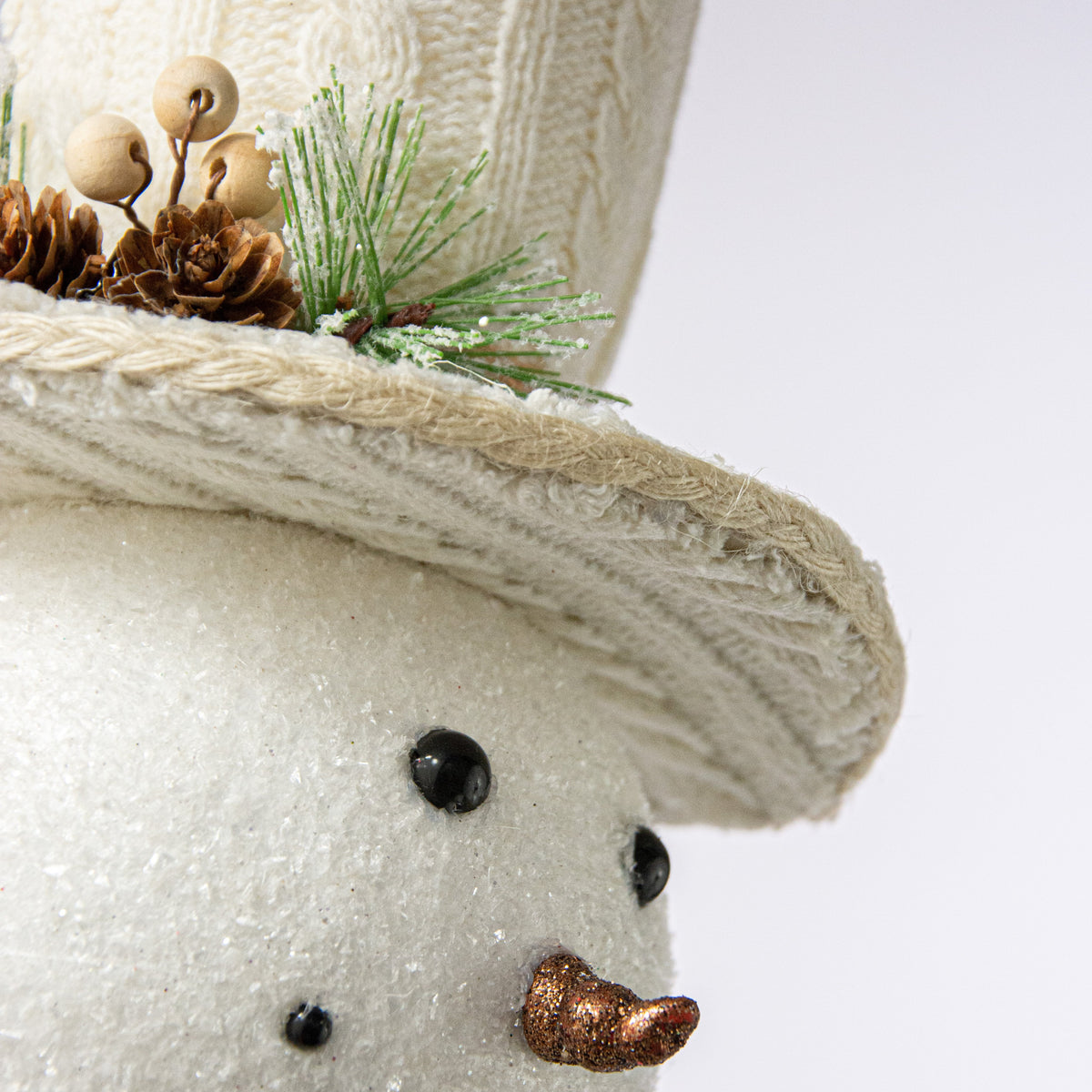 23" Snowman Head Cable Sweater Spray Lifestyle Photo