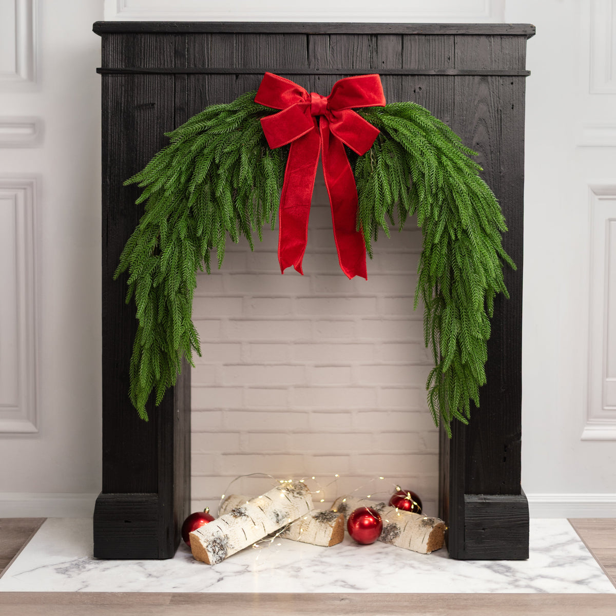 5' Soft Touch Norfolk Pine Arch Swag Garland: Fresh Green Lifestyle Photo