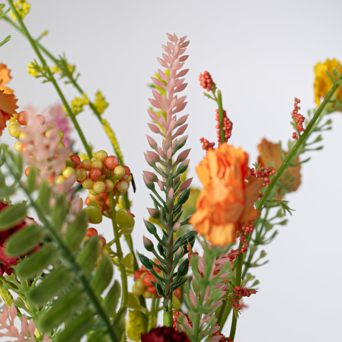 20" Spring Mini Flower Spray: Orange, Red & Yellow detail photo 5