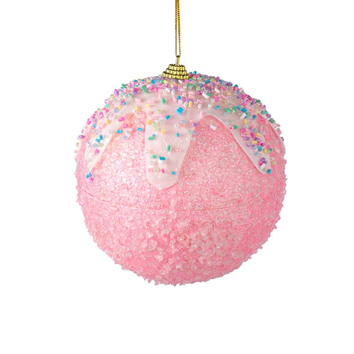 5" Sprinkles & Dipped Ball Ornament: Pink Item Number: 85789PK