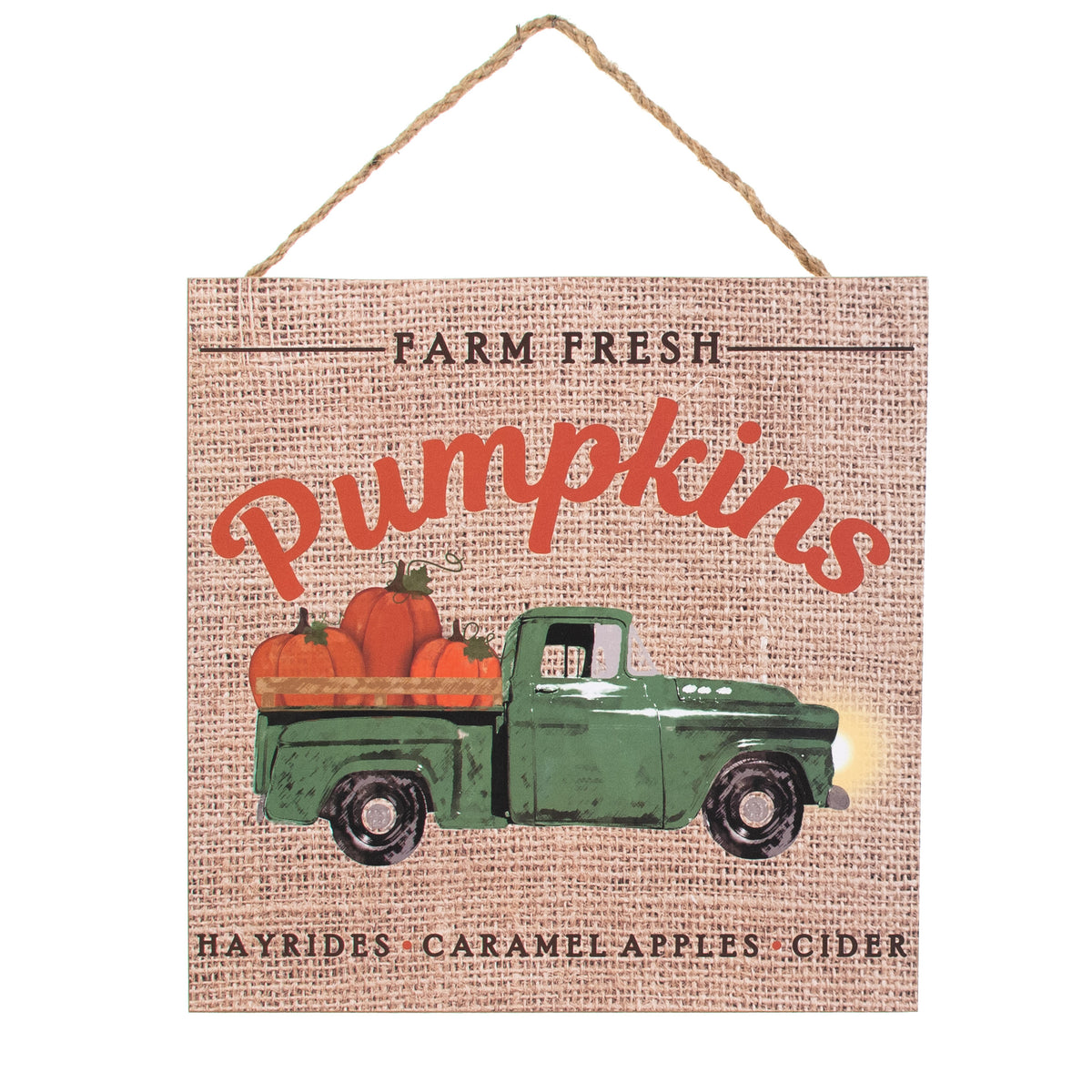 10" Square Wooden Sign: Farm Fresh Pumpkins Item Number: AP8565