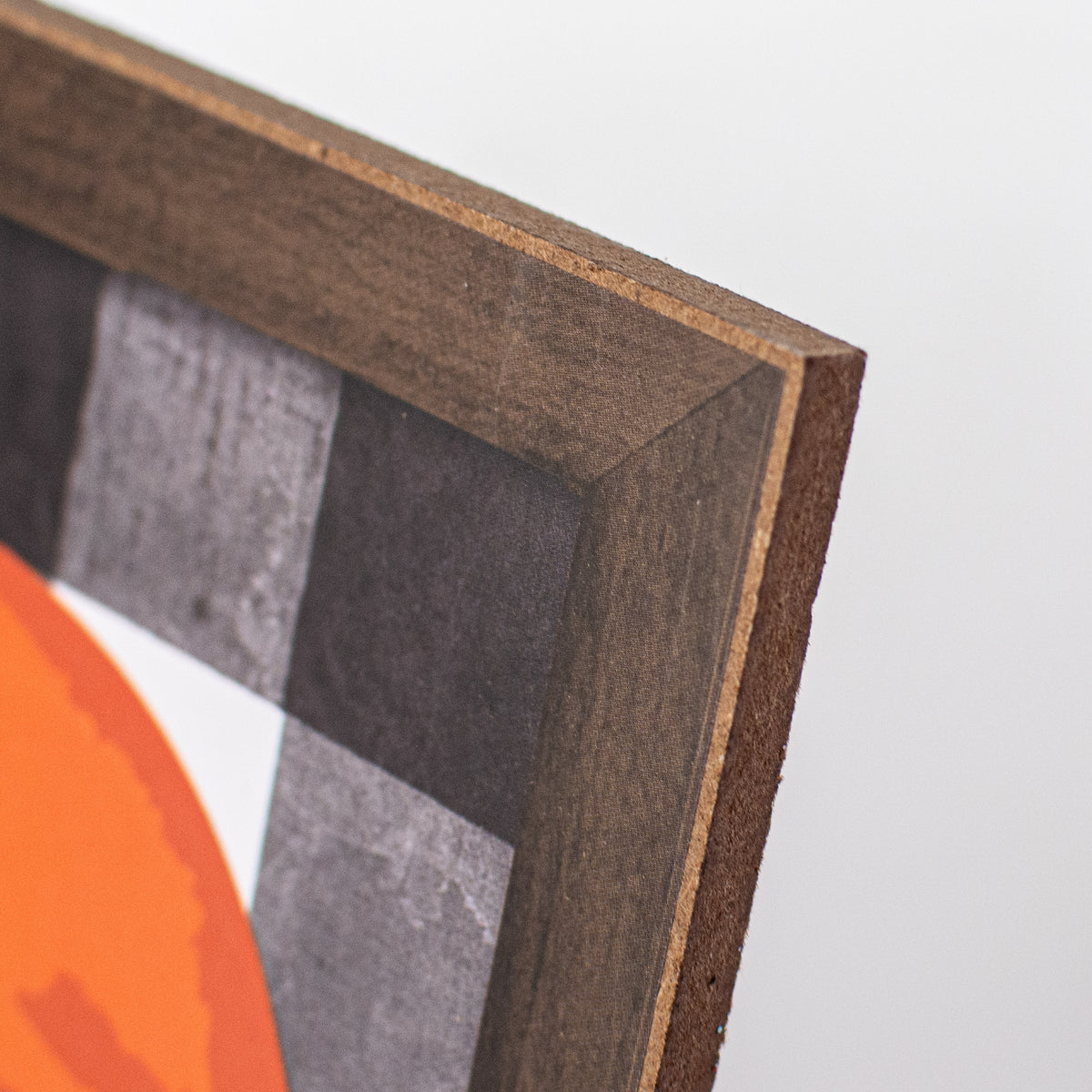 10" Square Wooden Sign: Pumpkin On Check detail photo 3