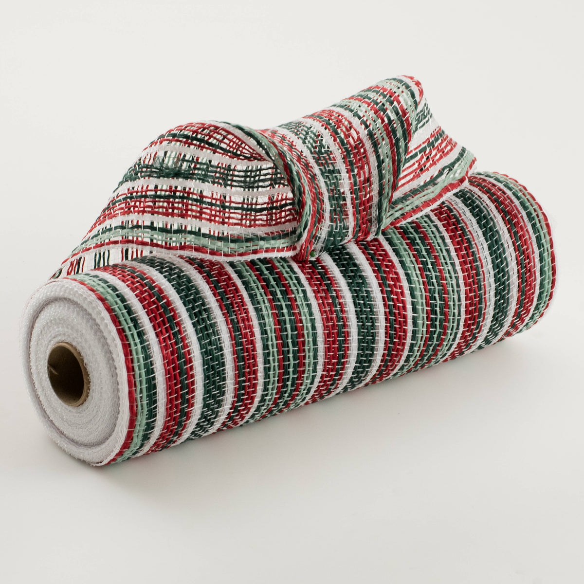 10" Striation Stripes Fabric Mesh: Red, Hunter & Mint Green Item Number: XB240910-07