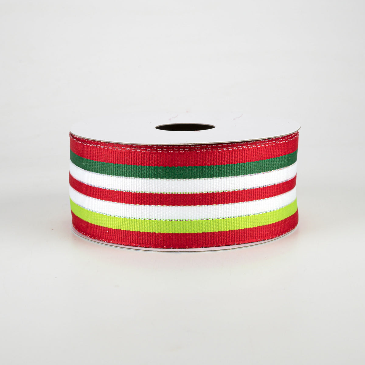 1.5" Stripe Grosgrain Wired Ribbon: Christmas Holiday (10 Yards)
