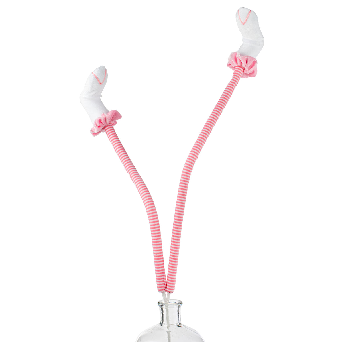 31" Striped Bunny Legs Pick: Pink & White Item Number: HE418822
